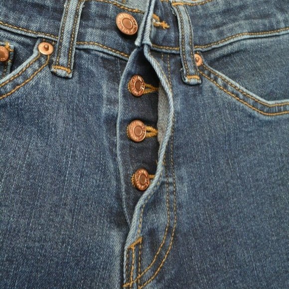 H&M Size 29 Womens SKINNY COUPE MOULANTE Button Fly Dark Wash STRETCH Blue Jeans - Picture 5 of 8